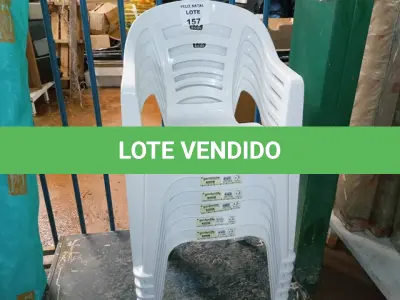 LOTE 157 - 6 CADEIRA POLTRONA DE PLÁSTICO BRANCA (NO ESTADO SEM GARANTIA DE FUNCIONAMENTO, SUJEITO A POSSÍVEIS AVARIAS VISÍVEIS/OCULTAS E/OU AUSÊNCIA DE COMPONENTES)