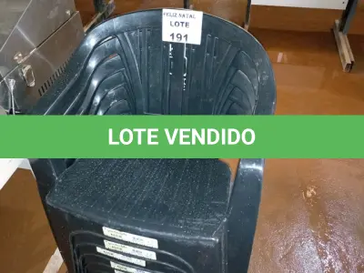 LOTE 191 - 7 CADEIRA POLTRONA DE PLÁSTICO PRETA (NO ESTADO SEM GARANTIA DE FUNCIONAMENTO, SUJEITO A POSSÍVEIS AVARIAS VISÍVEIS/OCULTAS E/OU AUSÊNCIA DE COMPONENTES)