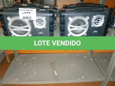LOTE 090 - 4 CAIXAS DE SOM (NO ESTADO SEM GARANTIA DE FUNCIONAMENTO, SUJEITO A POSSÍVEIS AVARIAS VISÍVEIS/OCULTAS E/OU AUSÊNCIA DE COMPONENTES)