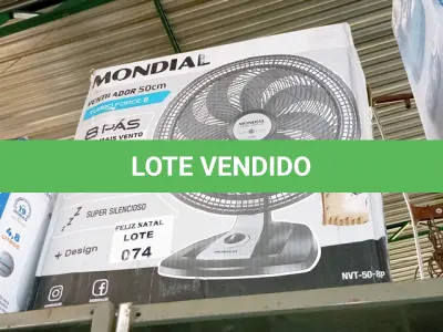 LOTE 074 - VENTILADOR 50CM TURBO, 8 PÁS, 220V, MONDIAL - NVT-50-8P (NO ESTADO SEM GARANTIA DE FUNCIONAMENTO, SUJEITO A POSSÍVEIS AVARIAS VISÍVEIS/OCULTAS E/OU AUSÊNCIA DE COMPONENTES)