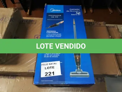 LOTE 221 - ASPIRADOR DE PÓ SEM FIO MIDEA VERTICAL 2 EM 1 (NO ESTADO SEM GARANTIA DE FUNCIONAMENTO, SUJEITO A POSSÍVEIS AVARIAS VISÍVEIS/OCULTAS E/OU AUSÊNCIA DE COMPONENTES)