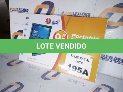 LOTE 195 - DVD PORTATIL 9,8 POLEGADAS (NO ESTADO SEM GARANTIA DE FUNCIONAMENTO, SUJEITO A POSSÍVEIS AVARIAS VISÍVEIS/OCULTAS E/OU AUSÊNCIA DE COMPONENTES)