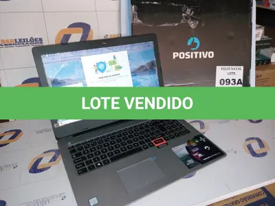 LOTE 093 - NOTEBOOK POSITIVO INTEL CORE I3 6006U, 4GB RAM, SSD TELA 15,6 LCD, WINDOWS 10 (NO ESTADO SEM GARANTIA DE FUNCIONAMENTO, SUJEITO A POSSÍVEIS AVARIAS VISÍVEIS/OCULTAS E/OU AUSÊNCIA DE COMPONENTES)