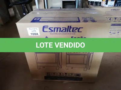 LOTE 168 - 01 FOGÃO ESMALTEC 5 BOCAS ÁGATA COM ACENDIMENTO AUTOMÁTICO – INOX (SEM USO) (NO ESTADO SEM GARANTIA DE FUNCIONAMENTO, SUJEITO A POSSÍVEIS AVARIAS VISÍVEIS/OCULTAS E/OU AUSÊNCIA DE COMPONENTES)