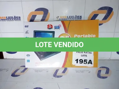 LOTE 195 - DVD PORTATIL 9,8 POLEGADAS (NO ESTADO SEM GARANTIA DE FUNCIONAMENTO, SUJEITO A POSSÍVEIS AVARIAS VISÍVEIS/OCULTAS E/OU AUSÊNCIA DE COMPONENTES)