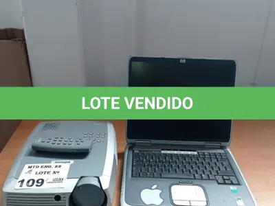 LOTE 109 - 01-PROJETOR INFOCUS, E 01-NOTEBOOK HP (NO ESTADO)