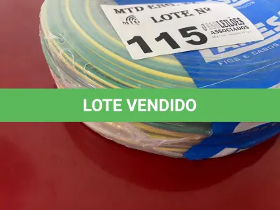 LOTE 115 - 01 ROLO DE CABO FLEXÍVEL LAMEFLAM 2.5MM COM 100 METROS MARCA LAMESA VERDE/AMARELO (NOVO)(NO ESTADO)