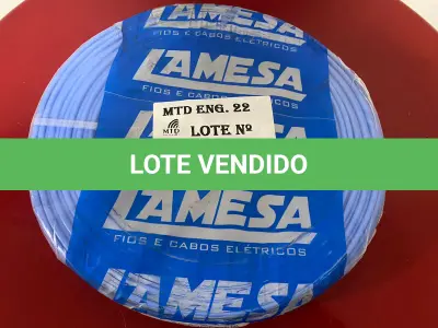 LOTE 116 - 01 ROLO DE CABO FLEXÍVEL LAMEFLAM 6MM COM 100 METROS MARCA LAMESA  COR AZUL(NOVO)(NO ESTADO)