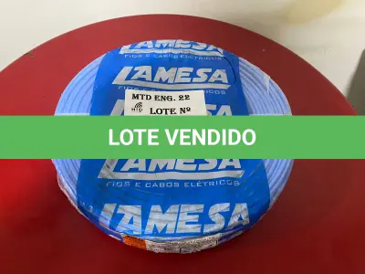 LOTE 112 - 01 ROLO DE CABO FLEXÍVEL LAMEFLAM 6MM COM 100 METROS MARCA LAMESA  COR AZUL(NOVO)(NO ESTADO)