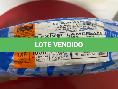 LOTE 116 - 01 ROLO DE CABO FLEXÍVEL LAMEFLAM 6MM COM 100 METROS MARCA LAMESA  COR AZUL(NOVO)(NO ESTADO)