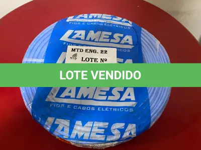 LOTE 112 - 01 ROLO DE CABO FLEXÍVEL LAMEFLAM 6MM COM 100 METROS MARCA LAMESA  COR AZUL(NOVO)(NO ESTADO)