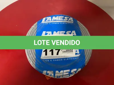 LOTE 117 - 01 ROLO DE CABO FLEXÍVEL LAMEFLAM 2.5MM COM 100 METROS MARCA LAMESA CINZA (NOVO)(NO ESTADO)