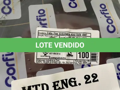 LOTE 127 - 01 ROLO DE CABO FLEX ANTICHAMA450/750 COR PRETA 2.5MM 100 METROS MARCA CORFIO (NOVO) (NO ESTADO)