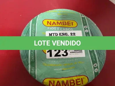 LOTE 123 - 01 ROLO DE CABO NAMBERIFLEX COR VERDE 2.5MM 100 METROS (NOVO) (NO ESTADO)