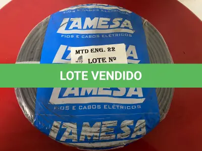 LOTE 126 - 01 ROLO DE CABO FLEXÍVEL LAMEFLAM 6MM COM 100 METROS MARCA LAMESA COR PRETA (NOVO)(NO ESTADO)
