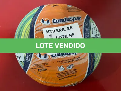 LOTE 119 - 01 ROLO DE CABO FLEXPAR 750V 2.5MM 100 METROS VERDE/AMARELO MARCA CONDUSPAR (NOVO) (NO ESTADO)