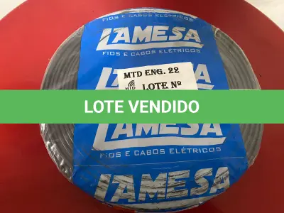 LOTE 126 - 01 ROLO DE CABO FLEXÍVEL LAMEFLAM 6MM COM 100 METROS MARCA LAMESA COR PRETA (NOVO)(NO ESTADO)