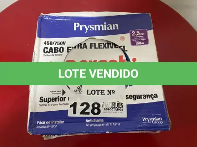 LOTE 128 - 01 ROLO DE CABO ELÉTRICO EXTRA FLEXÍVEL 2.5MM COR AZUL 100 METROS MARCA PRYSMAIAN (NOVO) (NO ESTADO)