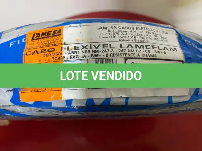 LOTE 126 - 01 ROLO DE CABO FLEXÍVEL LAMEFLAM 6MM COM 100 METROS MARCA LAMESA COR PRETA (NOVO)(NO ESTADO)