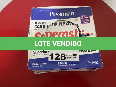 LOTE 128 - 01 ROLO DE CABO ELÉTRICO EXTRA FLEXÍVEL 2.5MM COR AZUL 100 METROS MARCA PRYSMAIAN (NOVO) (NO ESTADO)