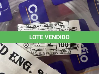 LOTE 129 - 01 ROLO DE CABO FLEX ANTICHAMA450/750 COR BRANCO 2.5MM 100 METROS MARCA CORFIO (NOVO) (NO ESTADO)