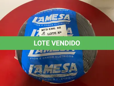 LOTE 122 - 01 ROLO DE CABO FLEXÍVEL LAMEFLAM 6MM COM 100 METROS MARCA LAMESA COR PRETA (NOVO)(NO ESTADO)