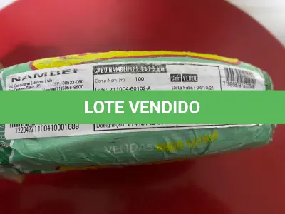 LOTE 123 - 01 ROLO DE CABO NAMBERIFLEX COR VERDE 2.5MM 100 METROS (NOVO) (NO ESTADO)