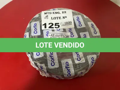 LOTE 125 - 01 ROLO DE CABO FLEX ANTICHAMA450/750 COR PRETA 2.5MM 100 METROS MARCA CORFIO (NOVO) (NO ESTADO)