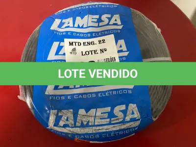 LOTE 122 - 01 ROLO DE CABO FLEXÍVEL LAMEFLAM 6MM COM 100 METROS MARCA LAMESA COR PRETA (NOVO)(NO ESTADO)