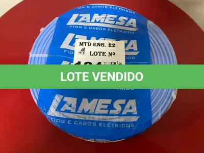 LOTE 124 - 01 ROLO DE CABO FLEXÍVEL LAMEFLAM 6MM COM 100 METROS MARCA LAMESA  COR AZUL(NOVO)(NO ESTADO)