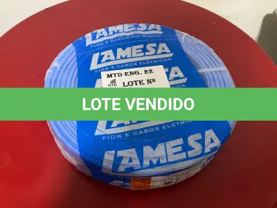 LOTE 118 - 01 ROLO DE CABO FLEXÍVEL LAMEFLAM 6MM COM 100 METROS MARCA LAMESA  COR AZUL(NOVO)(NO ESTADO)