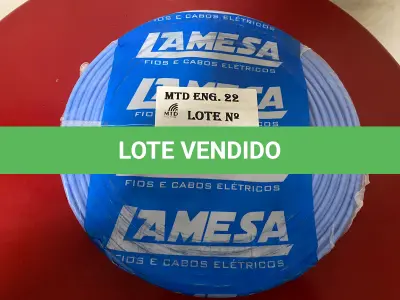 LOTE 124 - 01 ROLO DE CABO FLEXÍVEL LAMEFLAM 6MM COM 100 METROS MARCA LAMESA  COR AZUL(NOVO)(NO ESTADO)