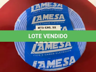 LOTE 118 - 01 ROLO DE CABO FLEXÍVEL LAMEFLAM 6MM COM 100 METROS MARCA LAMESA  COR AZUL(NOVO)(NO ESTADO)