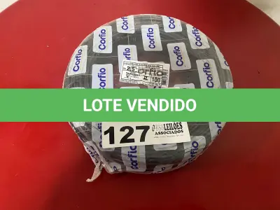 LOTE 127 - 01 ROLO DE CABO FLEX ANTICHAMA450/750 COR PRETA 2.5MM 100 METROS MARCA CORFIO (NOVO) (NO ESTADO)