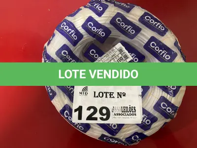 LOTE 129 - 01 ROLO DE CABO FLEX ANTICHAMA450/750 COR BRANCO 2.5MM 100 METROS MARCA CORFIO (NOVO) (NO ESTADO)