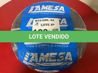 LOTE 120 - 01 ROLO DE CABO FLEXÍVEL LAMEFLAM 6MM COM 100 METROS MARCA LAMESA COR PRETA (NOVO)(NO ESTADO)