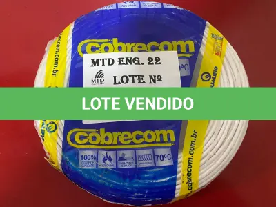LOTE 121 - 01 ROLO DE CABO FLEXICOM COR BRANCA 2.5MM 100 METROS MARCA COBRECOM (NOVO) (NO ESTADO)