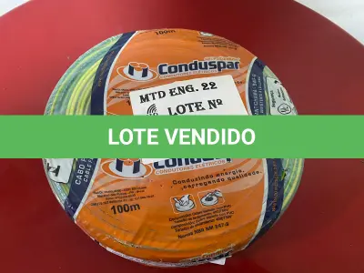 LOTE 119 - 01 ROLO DE CABO FLEXPAR 750V 2.5MM 100 METROS VERDE/AMARELO MARCA CONDUSPAR (NOVO) (NO ESTADO)