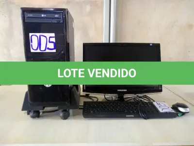 LOTE 005 - 01 (UM) MONITOR “SAMSUNG” 18.5 POLEGADAS, 01 (UM) CPU MARCA LG, 01 (UM) TECLADO E 01(UM) MOUSE. (NO ESTADO)