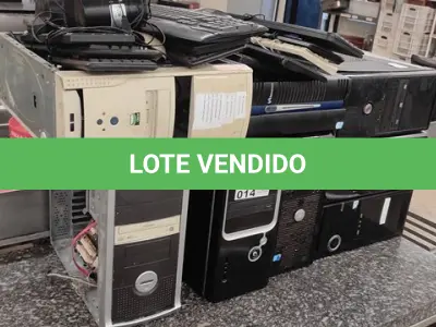 LOTE 014 - 01 LOTE COM DIVERSOS CPU’S, 02 CAIXINHAS DE SOM, TECLADOS E MOUSES.(NO ESTADO DE CONSERVAÇÃO QUE SE ENCONTRAM. LEILÃO NÃO TEM GARANTIA E NEM DEVOLUÇÃO).