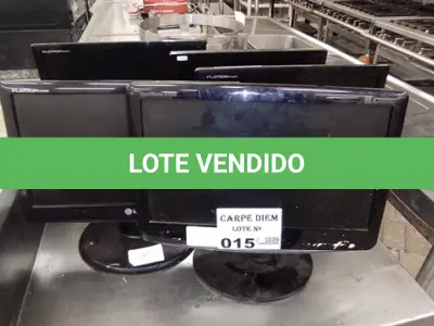 LOTE 015 - 04 MONITORES MARCAS E MODELOS DIVERSOS. (NO ESTADO DE CONSERVAÇÃO QUE SE ENCONTRAM. LEILÃO NÃO TEM GARANTIA E NEM DEVOLUÇÃO).