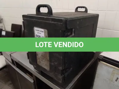 LOTE 008 - 01 CAIXA TÉRMICA HOT-BOX PARA REFEIÇÃO.(NO ESTADO DE CONSERVAÇÃO QUE SE ENCONTRA. LEILÃO NÃO TEM GARANTIA E NEM DEVOLUÇÃO).