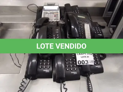 LOTE 003 - 01 LOTE COM APROXIMADAMENTE 13 TELEFONES FIXO E 01 CALCULADORA ELETRÔNICA. (NO ESTADO DE CONSERVAÇÃO QUE SE ENCONTRAM. LEILÃO NÃO TEM GARANTIA E NEM DEVOLUÇÃO).