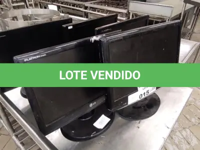 LOTE 015 - 04 MONITORES MARCAS E MODELOS DIVERSOS. (NO ESTADO DE CONSERVAÇÃO QUE SE ENCONTRAM. LEILÃO NÃO TEM GARANTIA E NEM DEVOLUÇÃO).