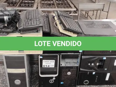 LOTE 014 - 01 LOTE COM DIVERSOS CPU’S, 02 CAIXINHAS DE SOM, TECLADOS E MOUSES.(NO ESTADO DE CONSERVAÇÃO QUE SE ENCONTRAM. LEILÃO NÃO TEM GARANTIA E NEM DEVOLUÇÃO).
