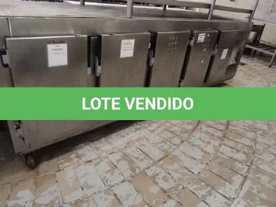 LOTE 022 - 01 BALCÃO REFRIGERADO 05 PORTAS EM INOX. (NO ESTADO DE CONSERVAÇÃO QUE SE ENCONTRA. NÃO SABEMOS SE FUNCIONA. LEILÃO NÃO TEM GARANTIA E NEM DEVOLUÇÃO).