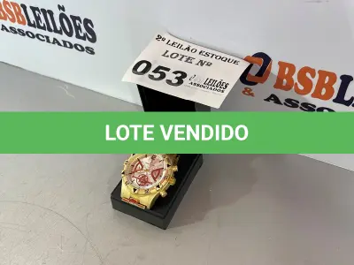LOTE 053 - 01 RELÓGIO DOURADO (NO ESTADO, NÃO SABEMOS SE FUNCIONA. LEILÃO NÃO TEM GARANTIA E NEM DEVOLUÇÃO)