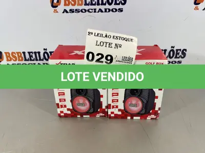 LOTE 029 - 02 CAIXAS DE SOM BLUETOOTH COM SUPORTE PARA CELULAR
