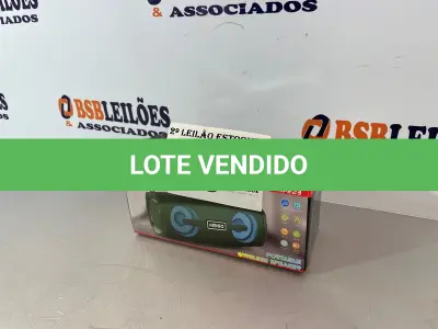 LOTE 039 - 01 CAIXA DE SOM BLUETOOTH NOVA (NO ESTADO, NÃO SABEMOS SE FUNCIONA. LEILÃO NÃO TEM GARANTIA E NEM DEVOLUÇÃO)