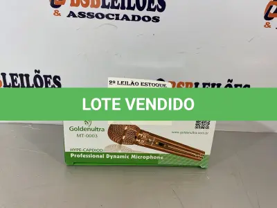LOTE 066 - 01 MICROFONE PROFISSIONAL DOURADO (NO ESTADO, NÃO SABEMOS SE FUNCIONA. LEILÃO NÃO TEM GARANTIA E NEM DEVOLUÇÃO)